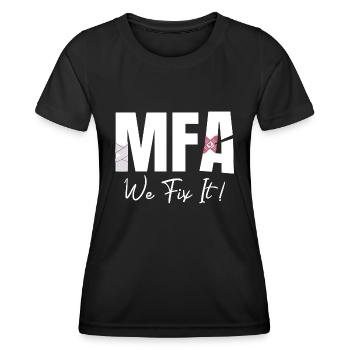 Arzthelferin We Fix It MFA - Frauen Funktions-T-Shirt - Schwarz - Vorne - AI Model Female 172 light (172cm)