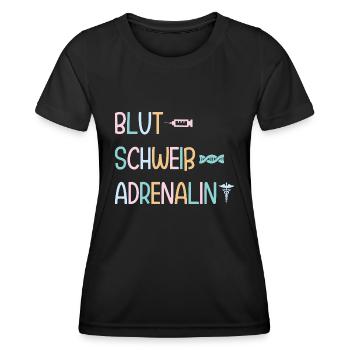 MFA Assistant médical Adrenaline - T-shirt sport Femme - noir - Devant - AI Model Female 172 light (172cm)