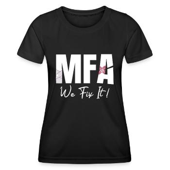 Arzthelferin We Fix It MFA - Frauen Funktions-T-Shirt - Schwarz - Vorne - AI Model Female 172 light (172cm)