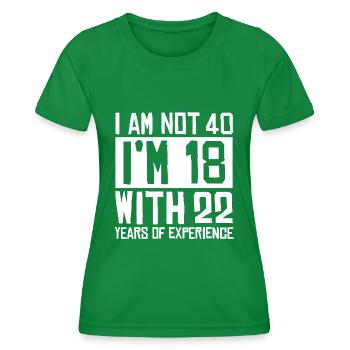 40th birthday 40 years round birthday gift - Women's Functional T-Shirt - kelly green - Front - AI Model Female 172 dark (172cm)