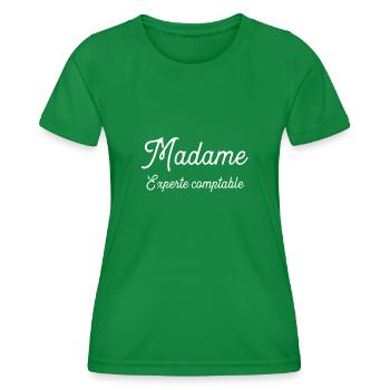 Madame Experte comptable cadeau - T-shirt sport Femme - vert - Devant - AI Model Female 172 dark (172cm)