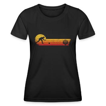 Kegeln Kegler Kegel Vintage Kegelbahn Kegeltour - Frauen Funktions-T-Shirt - Schwarz - Vorne - AI Model Female 172 light (172cm)