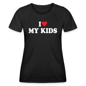 I Love My Kids - Women's Functional T-Shirt - black - Front - AI Model Female 172 light (172cm)