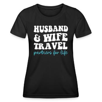 Husband and Wife Travel Partners for Life - Women's Functional T-Shirt - black - Front - AI Model Female 172 light (172cm)