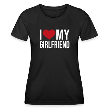 J’aime ma copine - T-shirt sport Femme - noir - Devant - AI Model Female 172 light (172cm)