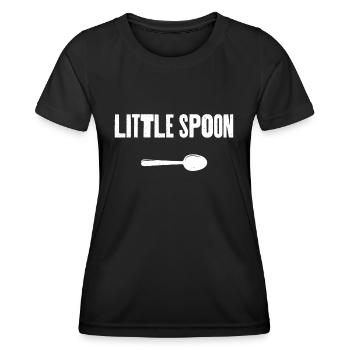 Petite cuillère - T-shirt sport Femme - noir - Devant - AI Model Female 172 light (172cm)