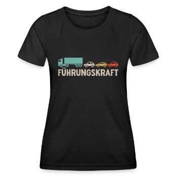 LKW Fahrer Führungskraft Fernfahrer - Frauen Funktions-T-Shirt - Schwarz - Vorne - AI Model Female 172 light (172cm)