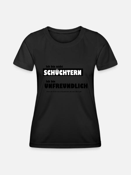 Unfreundlich oder schüchtern - Frauen Funktions-T-Shirt - Schwarz