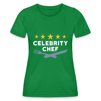Chef célèbre (cinq étoiles, fourchette, couteau) - T-shirt sport Femme - vert - Devant - AI Model Female 172 dark (172cm)