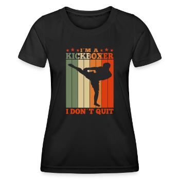 Kickboxing Im A Kickboxer I Dont Quit Retro - Frauen Funktions-T-Shirt - Schwarz - Vorne - AI Model Female 172 light (172cm)