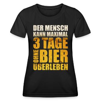 BIER SAUFEN MALLORCA IBIZA BIERGARTEN BIERSHIRT - Frauen Funktions-T-Shirt - Schwarz - Vorne - AI Model Female 172 light (172cm)