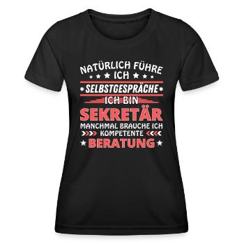 Ich führe Selbstgespräche - Sekretär Edition - Frauen Funktions-T-Shirt - Schwarz - Vorne - AI Model Female 172 light (172cm)