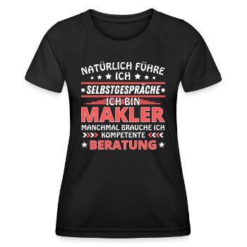 Je me parle à vous-même - Édition Broker - T-shirt sport Femme - noir - Devant - AI Model Female 172 light (172cm)