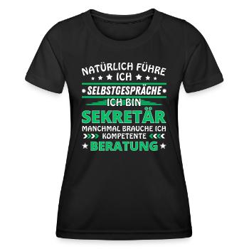 Ich führe Selbstgespräche - Sekretär Edition - Frauen Funktions-T-Shirt - Schwarz - Vorne - AI Model Female 172 light (172cm)