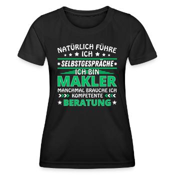 Je me parle à vous-même - Édition Broker - T-shirt sport Femme - noir - Devant - AI Model Female 172 light (172cm)