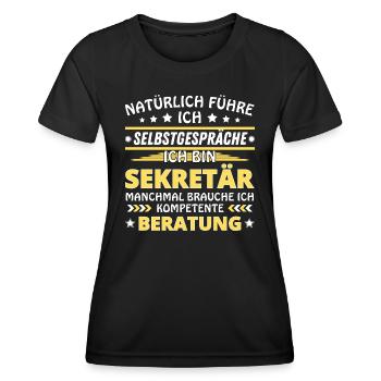 Je me parle à soi-même - Édition secrétaire - T-shirt sport Femme - noir - Devant - AI Model Female 172 light (172cm)