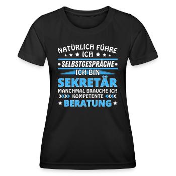 Je me parle à soi-même - Édition secrétaire - T-shirt sport Femme - noir - Devant - AI Model Female 172 light (172cm)