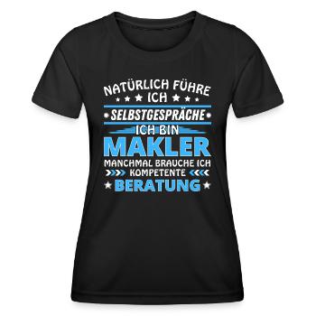 Je me parle à vous-même - Édition Broker - T-shirt sport Femme - noir - Devant - AI Model Female 172 light (172cm)