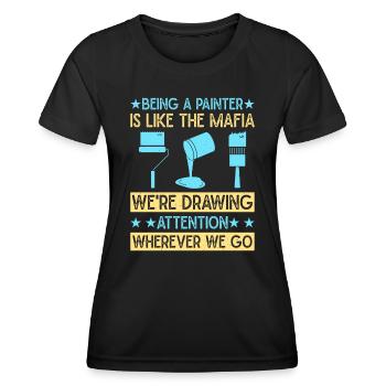 House Painter Dad Unique Gifts - Women's Functional T-Shirt - black - Front - AI Model Female 172 light (172cm)
