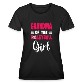 Grandma Of the Birthday Girl Volleyball Family - Women's Functional T-Shirt - black - Front - AI Model Female 172 light (172cm)