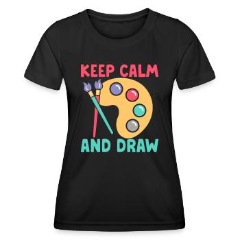Artiste Peintre Graphique Keep Calm Et Dessiner Des Cadeaux - T-shirt sport Femme - noir - Devant - AI Model Female 172 light (172cm)