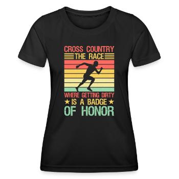 Cadeaux amusants pour coureur de course à pied XC Édition unique - T-shirt sport Femme - noir - Devant - AI Model Female 172 light (172cm)