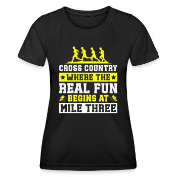 Run Country Runner and XC Coach - Unique Cross - Women's Functional T-Shirt - black - Front - AI Model Female 172 light (172cm)