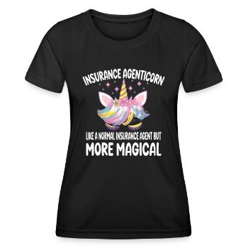 Agent d’assurance ike un Agent normal cadeaux - T-shirt sport Femme - noir - Devant - AI Model Female 172 light (172cm)
