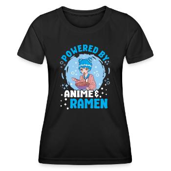 Pwered By Anime Ramen Japanese Anime Manga Otaku - Women's Functional T-Shirt - black - Front - AI Model Female 172 light (172cm)