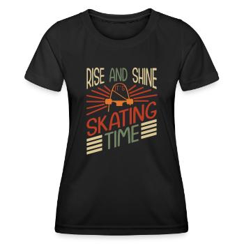 Skateboarding Skateboard Design For Skateboarder - Frauen Funktions-T-Shirt - Schwarz - Vorne - AI Model Female 172 light (172cm)