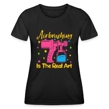 L’aérographe d’artiste cool est le vrai cadeau de motivation artistique - T-shirt sport Femme - noir - Devant - AI Model Female 172 light (172cm)