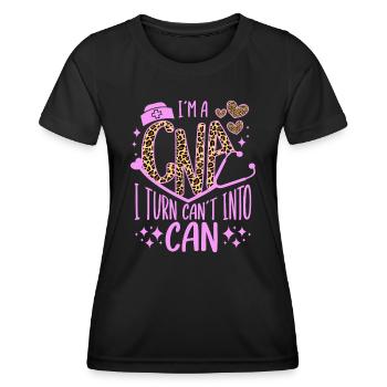 CNA Nursing Quotes Funny Nurse Lovers Cute CNA - Women's Functional T-Shirt - black - Front - AI Model Female 172 light (172cm)