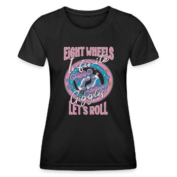 Rollerblades Blade Eight Wheels Let ́s Roll Cadeaux - T-shirt sport Femme - noir - Devant - AI Model Female 172 light (172cm)