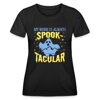 Paranormal Ghost Hunter Mon travail est effrayant - T-shirt sport Femme - noir - Devant - AI Model Female 172 light (172cm)