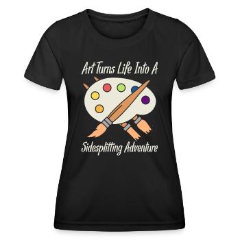 Artist Painter Graphic Sidesplitting Adventure - Women's Functional T-Shirt - black - Front - AI Model Female 172 light (172cm)