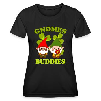 Gnomes Buddies Idée cadeau amusante pour nain de pelouse - T-shirt sport Femme - noir - Devant - AI Model Female 172 light (172cm)