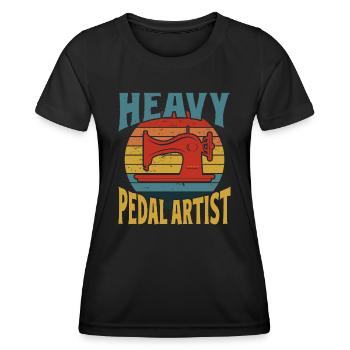Heavy Pedal Artist - Machine à coudre Quilter - T-shirt sport Femme - noir - Devant - AI Model Female 172 light (172cm)