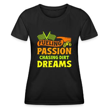 Dirt Biker Riding Passion Chasing Dirt Dreams Gift - Frauen Funktions-T-Shirt - Schwarz - Vorne - AI Model Female 172 light (172cm)