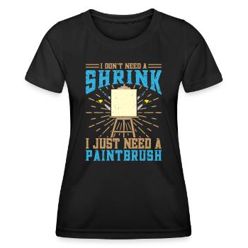 Artiste cool J’ai besoin d’un cadeau de peintre au pinceau - T-shirt sport Femme - noir - Devant - AI Model Female 172 light (172cm)