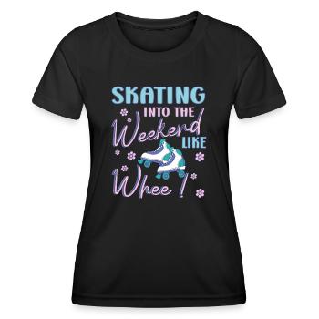 Rollerskater Party Skating Into Weekend Gift Idea - Frauen Funktions-T-Shirt - Schwarz - Vorne - AI Model Female 172 light (172cm)