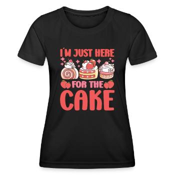 Cake Baker Just Here For Cake Cupcake - Women's Functional T-Shirt - black - Front - AI Model Female 172 light (172cm)