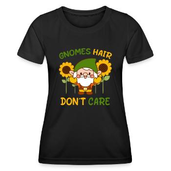 Gnomes Hair Don´t Care Funny Gardening - Frauen Funktions-T-Shirt - Schwarz - Vorne - AI Model Female 172 light (172cm)