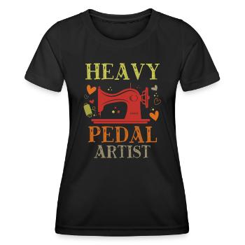Heavy Pedal Artist - Machine à coudre Quilter - T-shirt sport Femme - noir - Devant - AI Model Female 172 light (172cm)