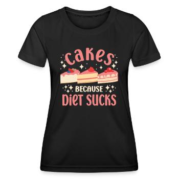 Cake Baker Cakes Parce que le régime craint Cupcake - T-shirt sport Femme - noir - Devant - AI Model Female 172 light (172cm)