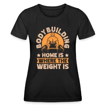 Fitness Motivation Bodybuilder Home Is The Gym - Women's Functional T-Shirt - black - Front - AI Model Female 172 light (172cm)