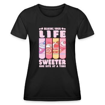 Pastry Lover Making Life Swerter Cute Gift - Frauen Funktions-T-Shirt - Schwarz - Vorne - AI Model Female 172 light (172cm)