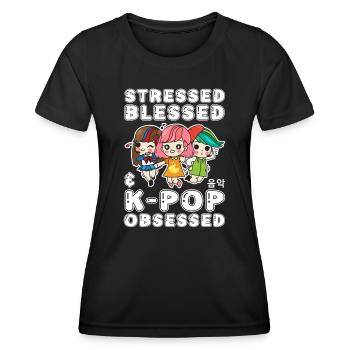 Funny Korean Design - A Must-Have for K-Pop - Women's Functional T-Shirt - black - Front - AI Model Female 172 light (172cm)