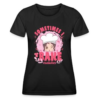 Cake Baker Parfois Bake Mistakes Cupcake - T-shirt sport Femme - noir - Devant - AI Model Female 172 light (172cm)
