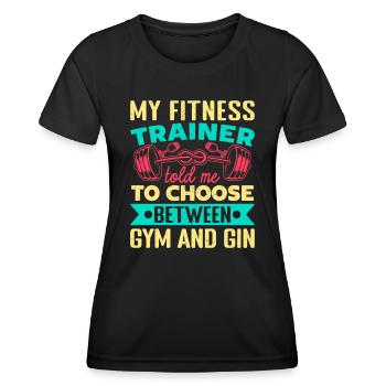 Fitness Motivation Bodybuilder Choisissez entre la salle de sport - T-shirt sport Femme - noir - Devant - AI Model Female 172 light (172cm)