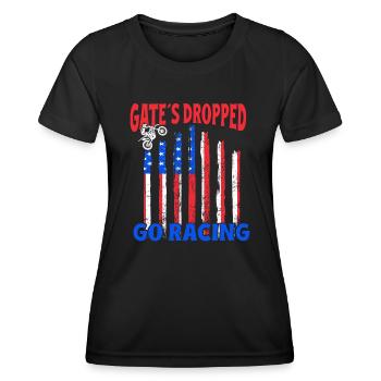 Dirt Biker Riding Gate´s Dropped Go Racing - Frauen Funktions-T-Shirt - Schwarz - Vorne - AI Model Female 172 light (172cm)